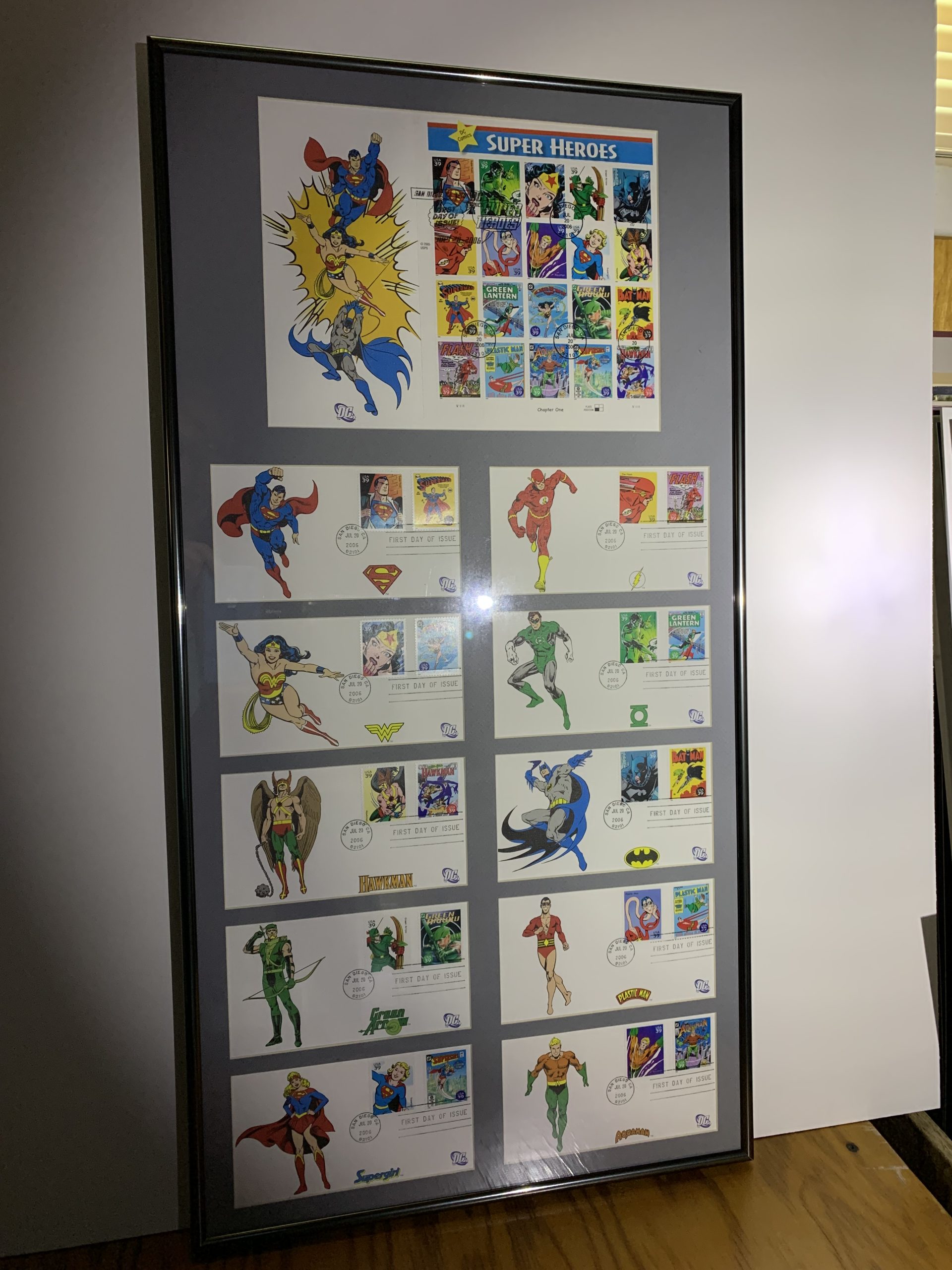 Super Heroes First Day Issue Stamps